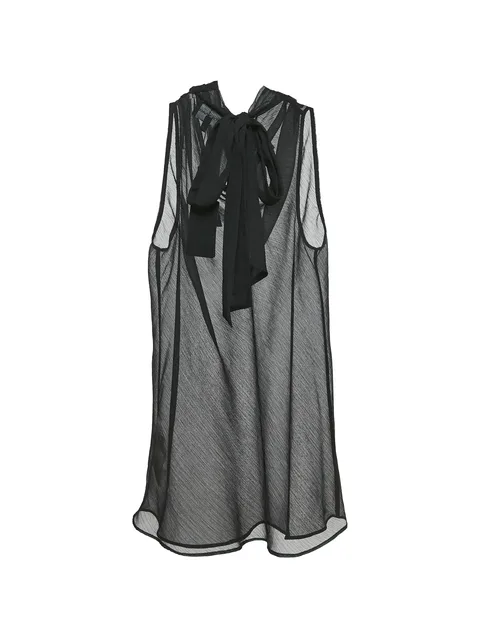 sleeveless bow-detail blouse