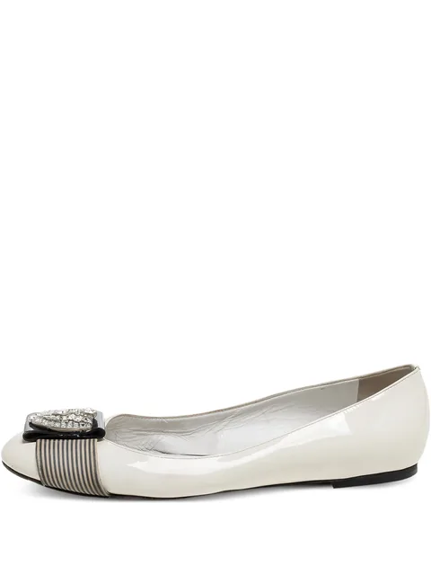 pre-owned patent-leather ballet flats