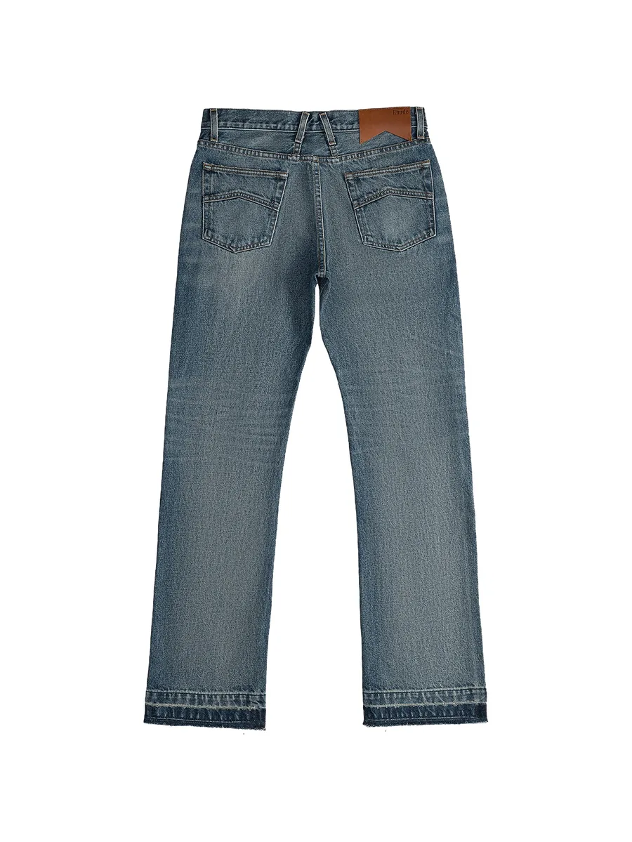 distressed straight-leg jeans 4