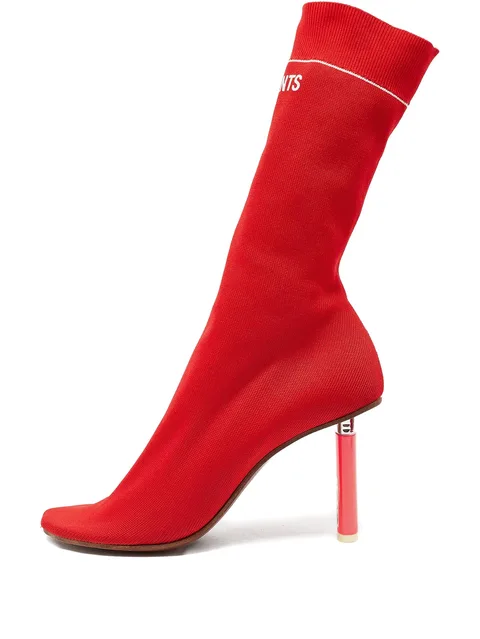 90mm lipstick knitted boots