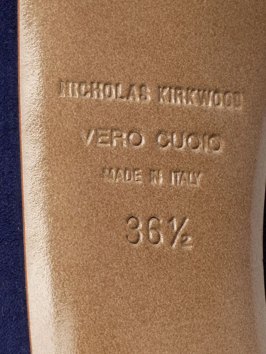 Pre-owned 125mm suede platform pumps 14