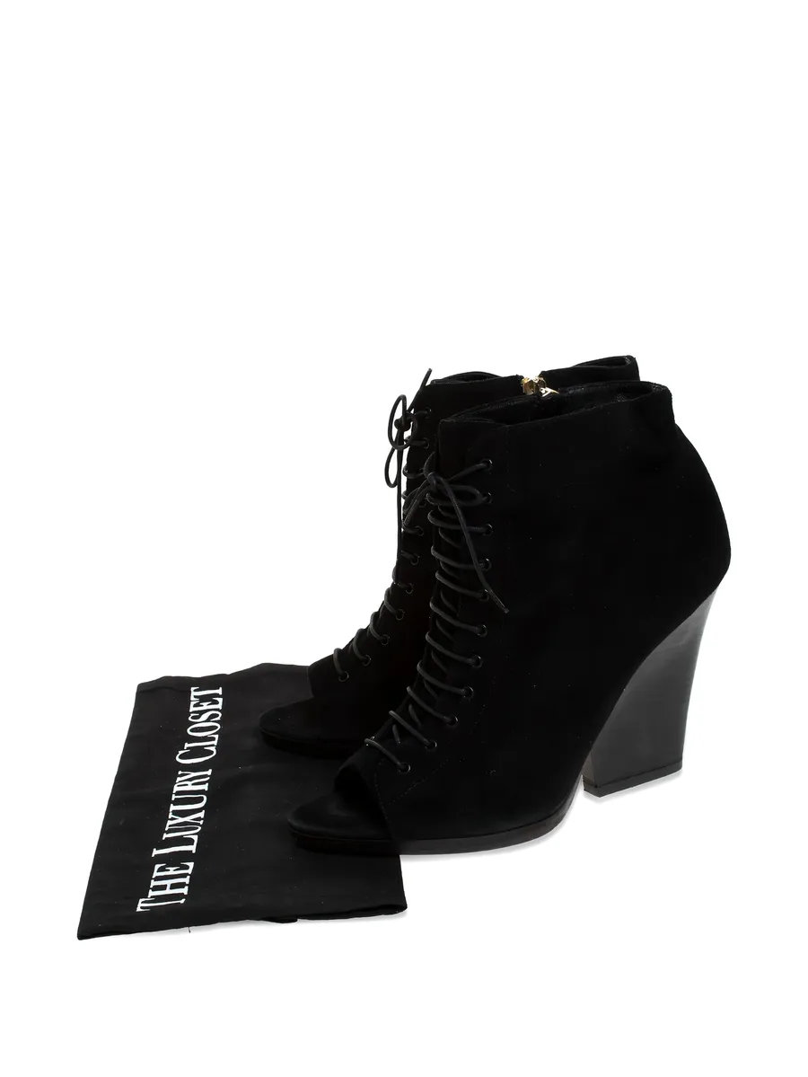 105mm lace-up peep-toe ankle boots 9