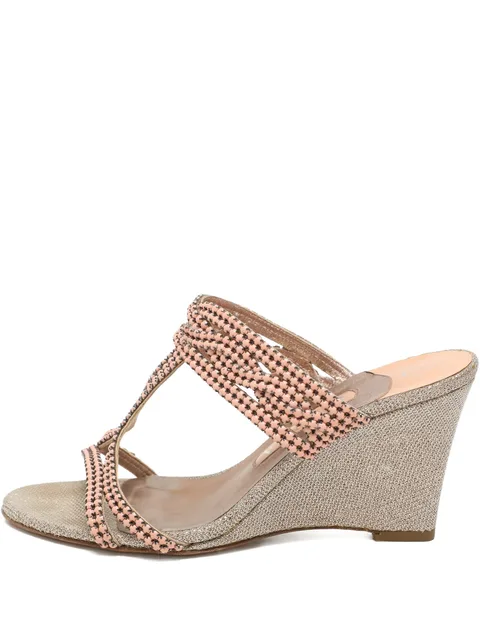 bead-embellished wedge sandals