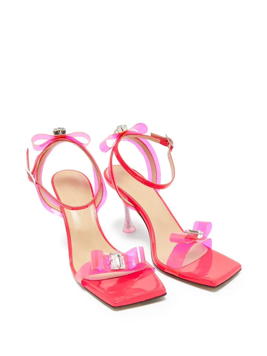 pre-owned 95mm bow-detailed sandals 4