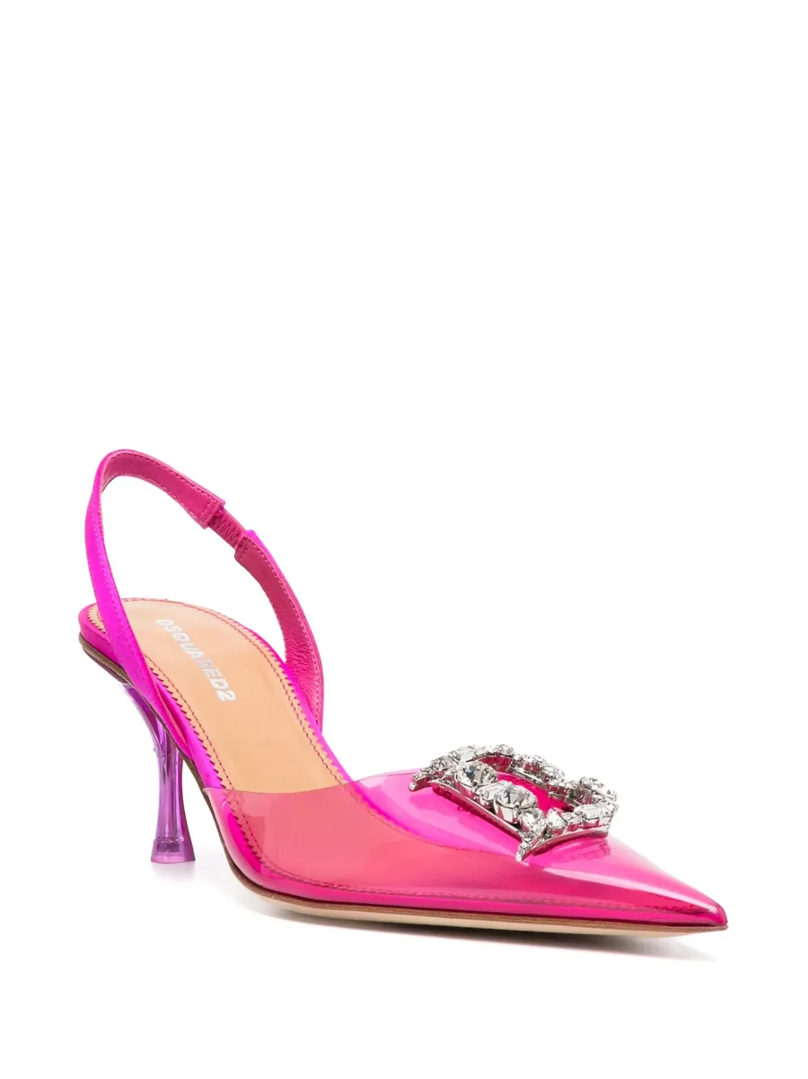80mm embellished-logo slingback pumps 4