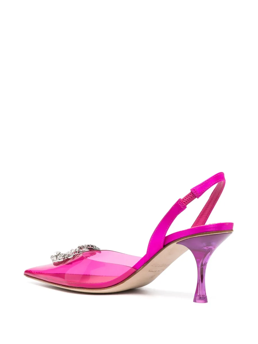 80mm embellished-logo slingback pumps 6