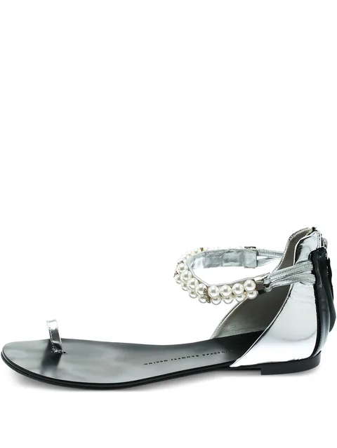 leather flat sandals