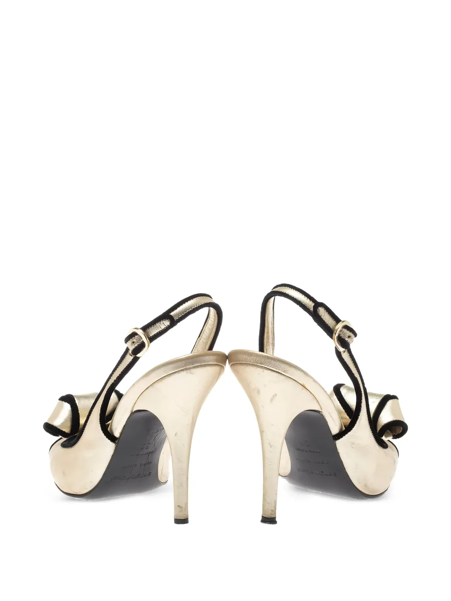 pre-owned 115mm slingback leather sandals 7