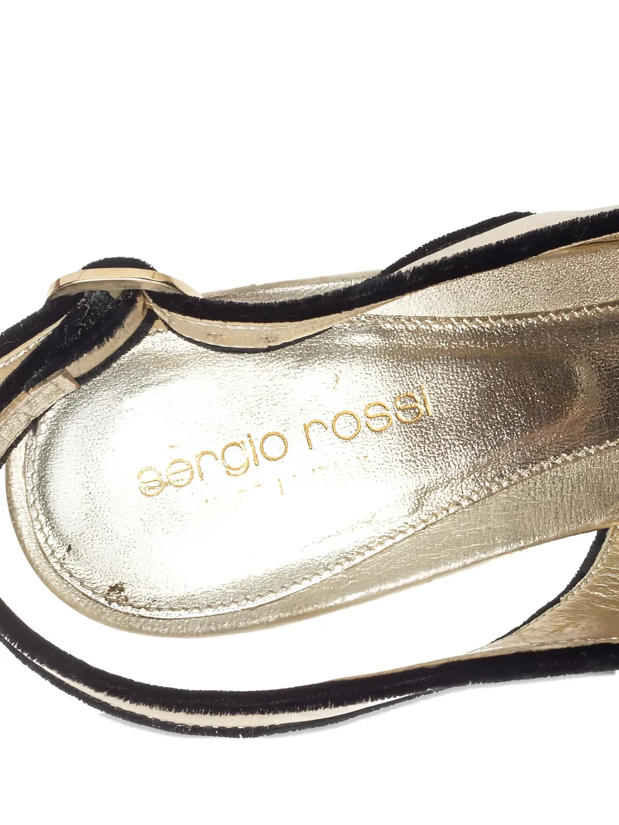 pre-owned 115mm slingback leather sandals 12