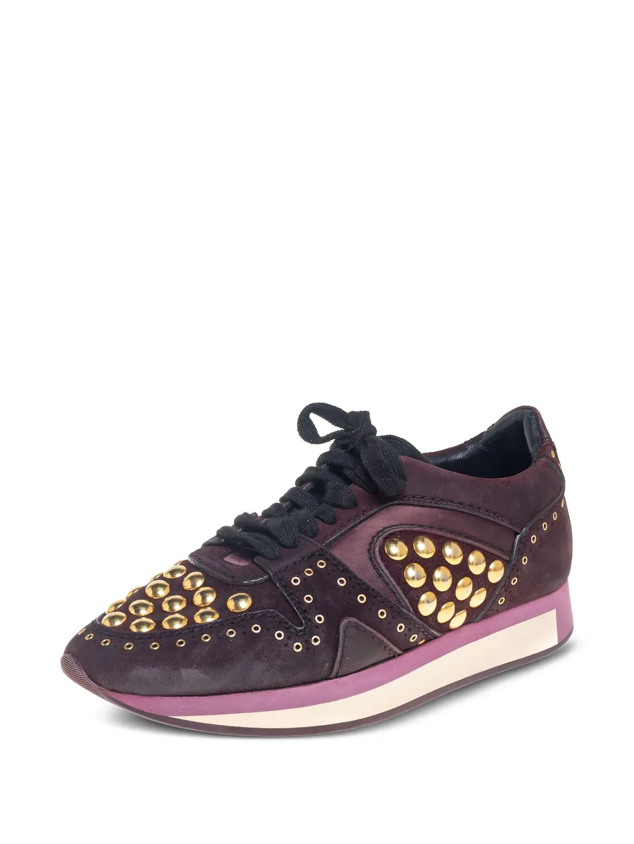 stud-embellished suede sneakers 3