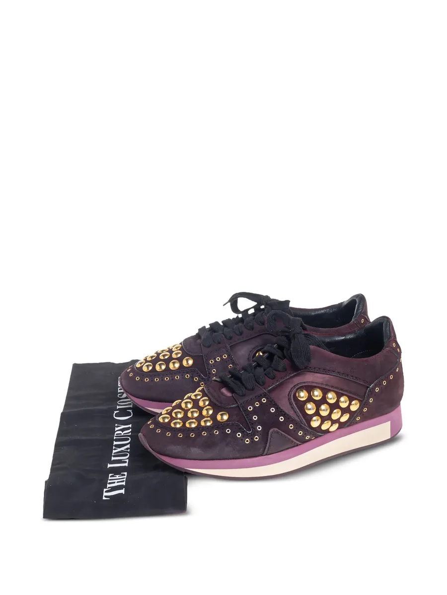 stud-embellished suede sneakers 9