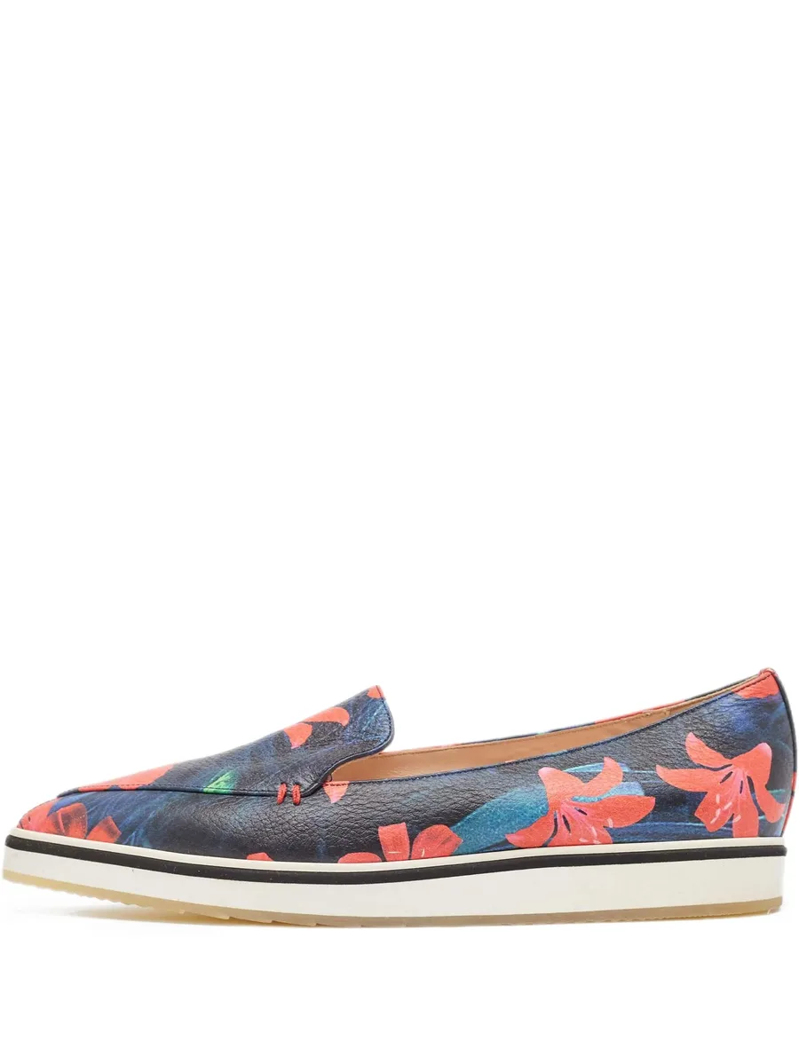 pre-owned floral-print loafers 2