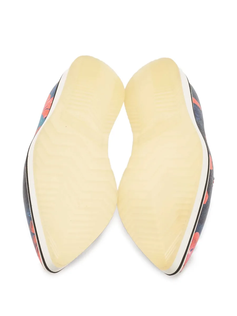 pre-owned floral-print loafers 8