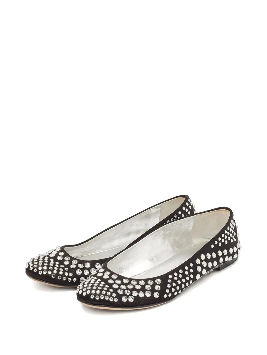 Pre-owned crystal-embellishment ballet flats 3