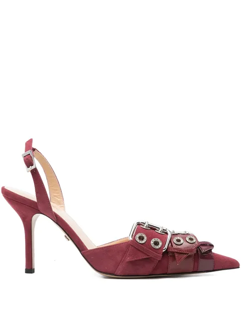 100mm buckle-detail eyelet pumps