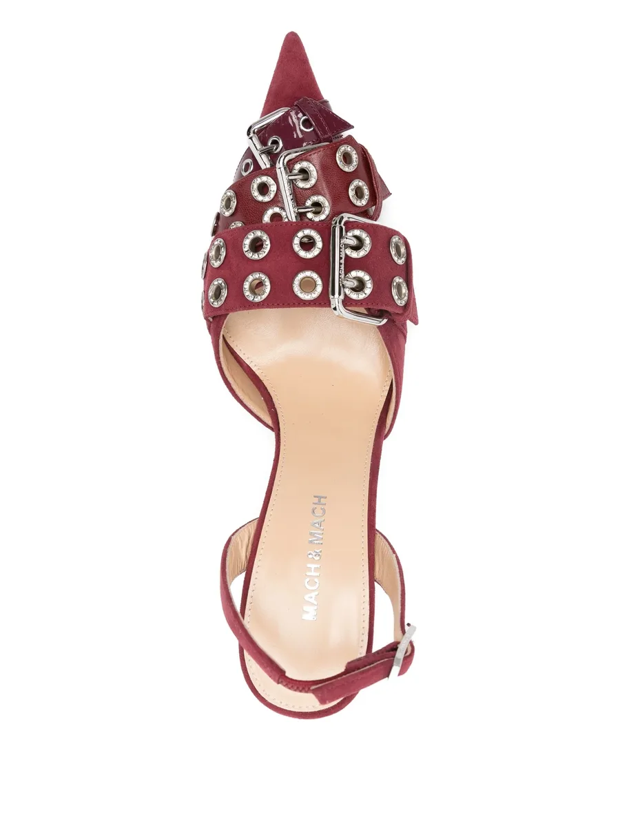 100mm buckle-detail eyelet pumps 7