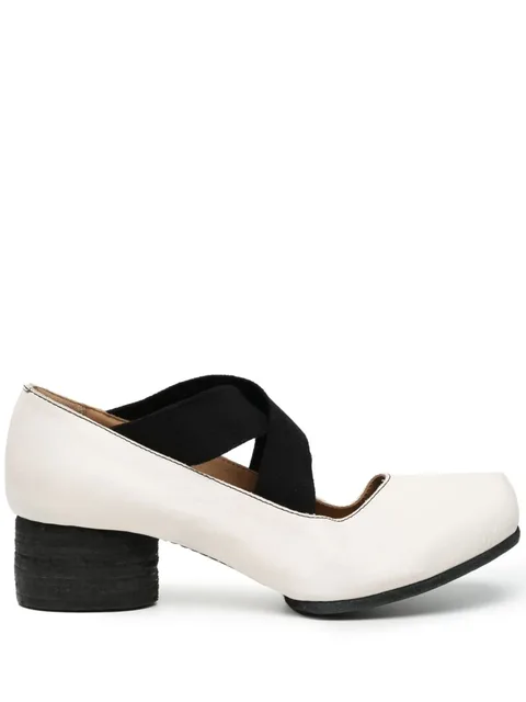 Ballerina square toe elasticated pumps