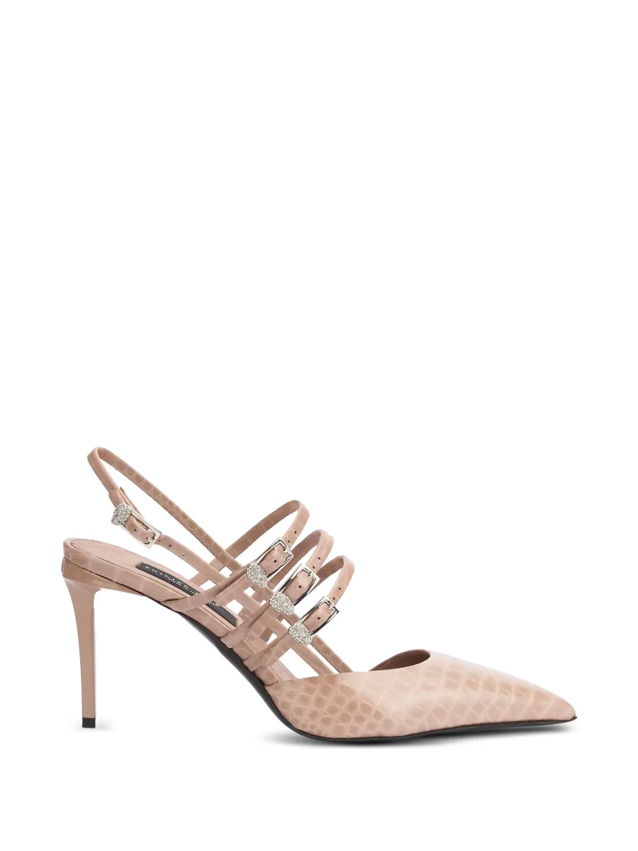 croco-print heeled pumps 1