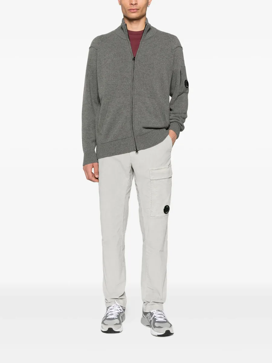 Lens-detail zip-up cardigan 4