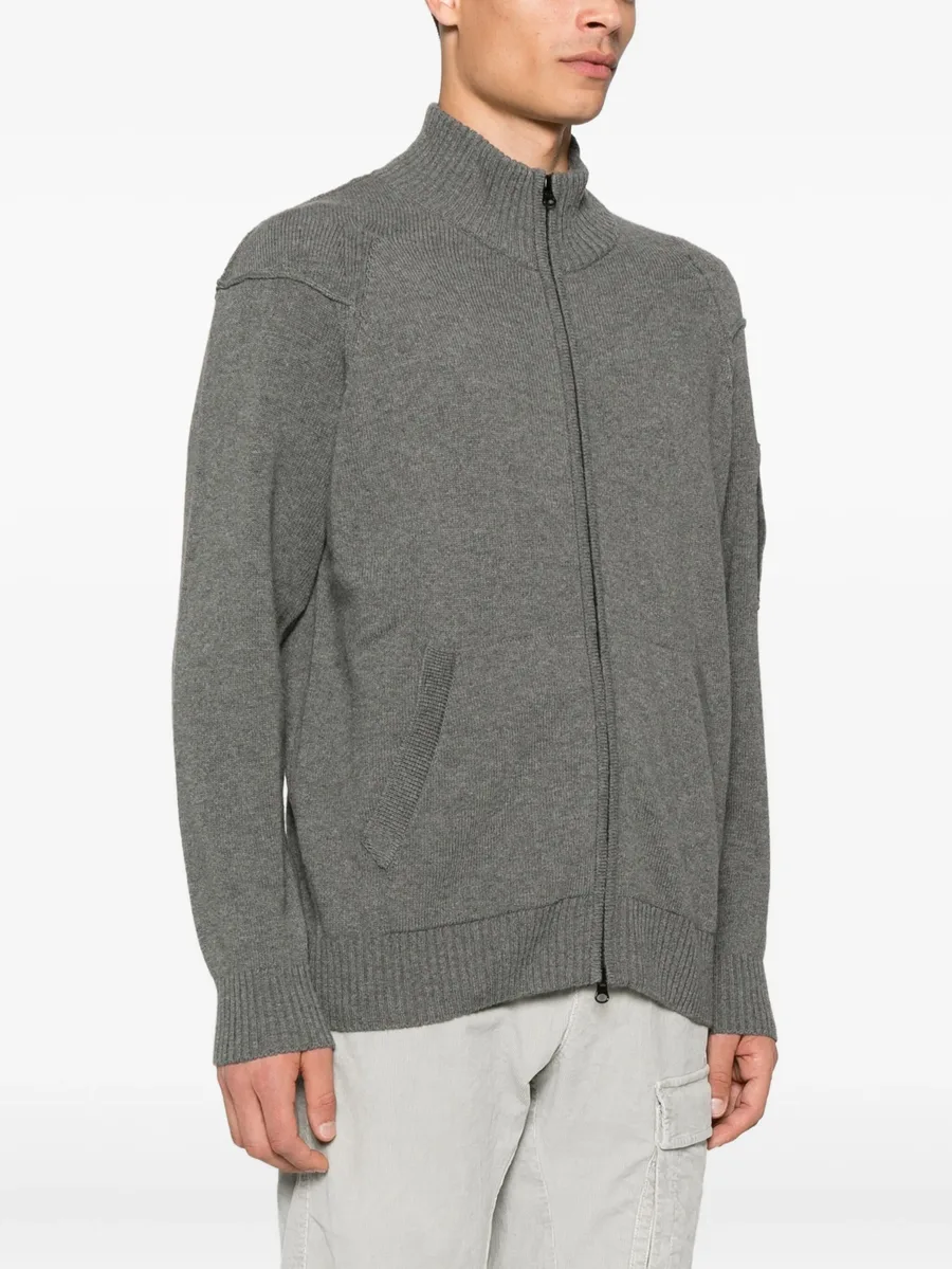 Lens-detail zip-up cardigan 5