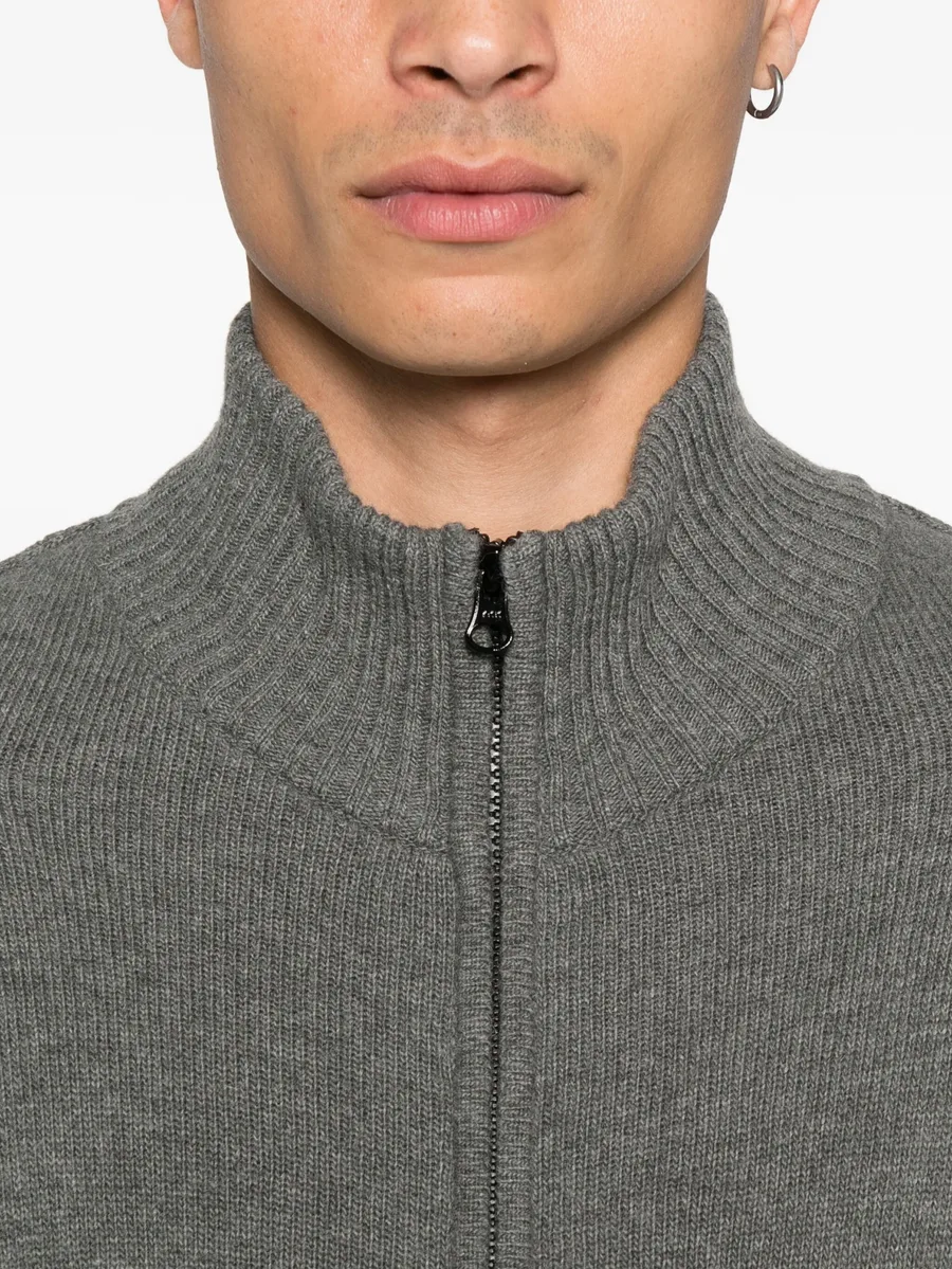 Lens-detail zip-up cardigan 9