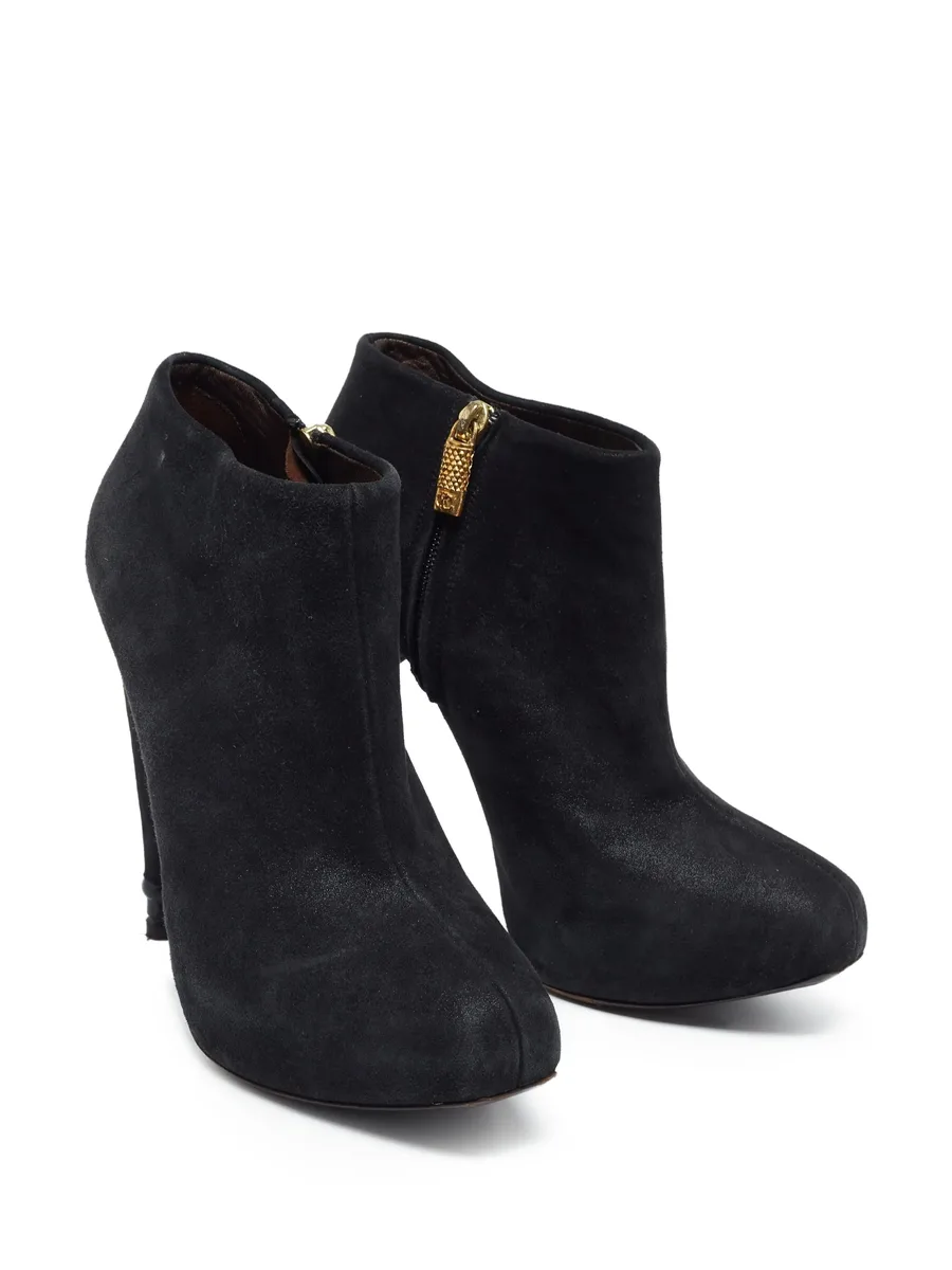 sculptural-heel suede boots 4