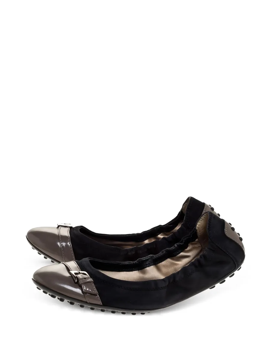 pre-owned buckle suede ballet flats 3