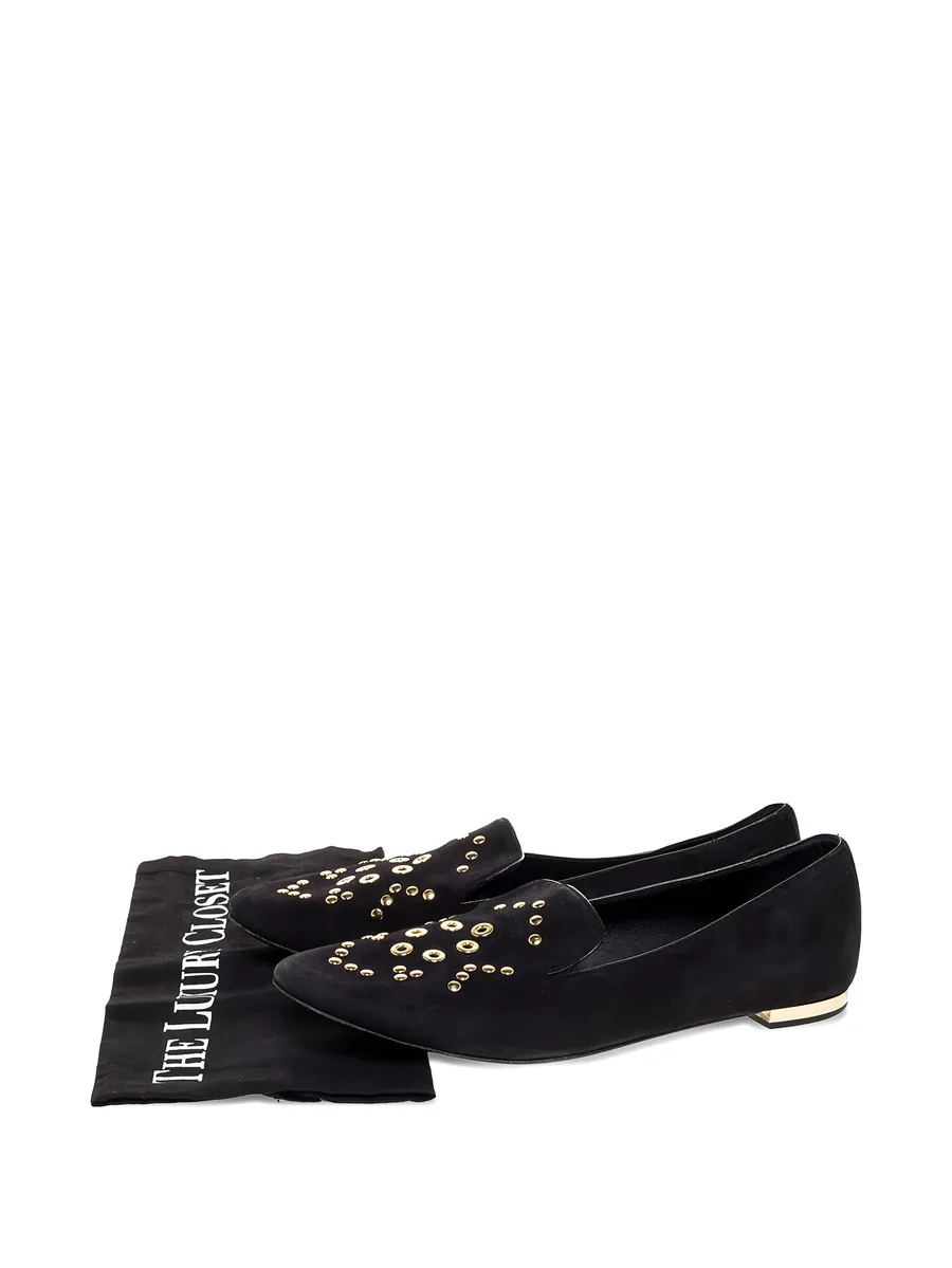 suede eyelet-detail loafers 9