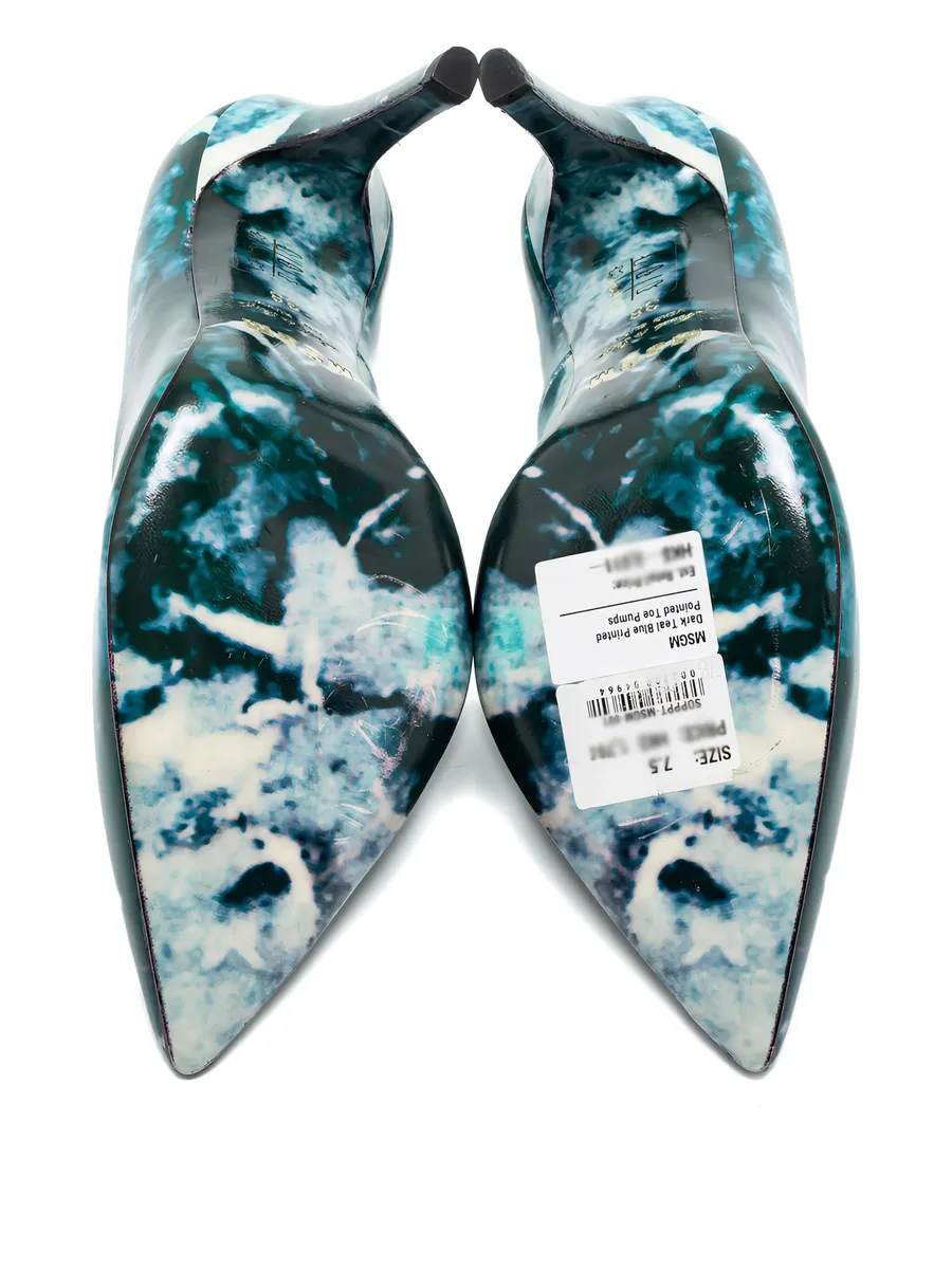 105mm marble-print pumps 5
