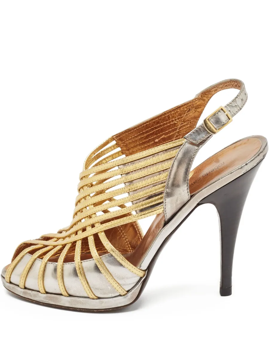 120mm metallic heeled sandals 2