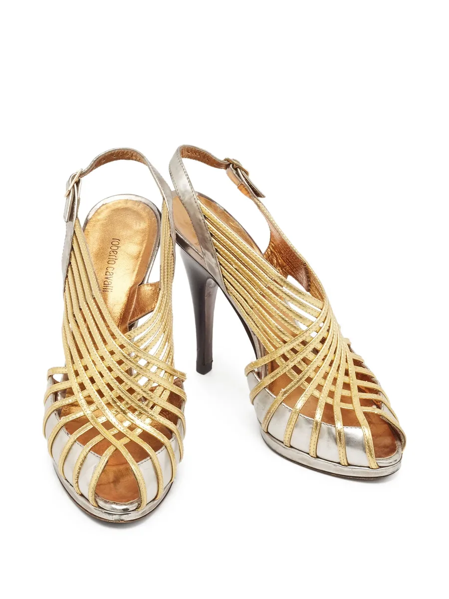 120mm metallic heeled sandals 4