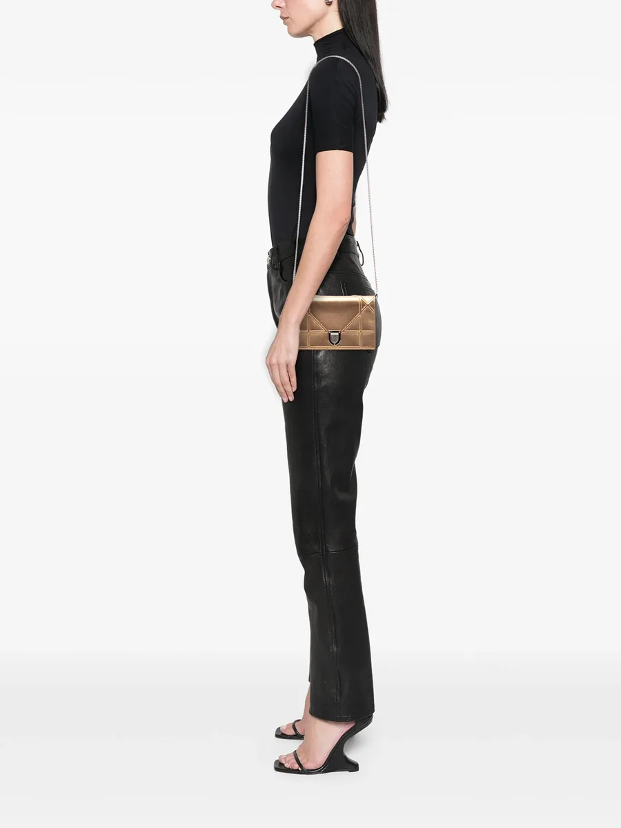 2016 Metallic Calfskin Diorama Wallet on Chain crossbody bag 2