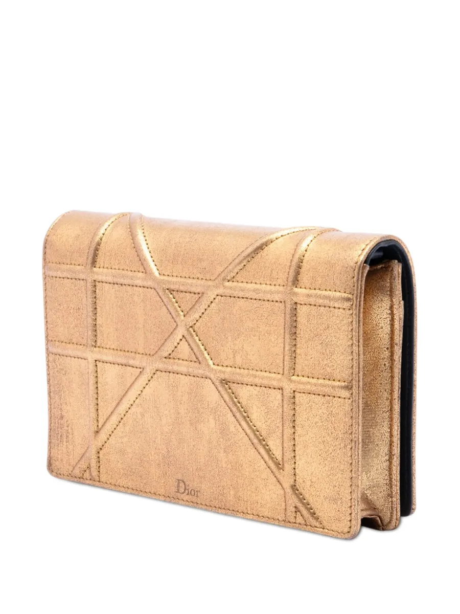 2016 Metallic Calfskin Diorama Wallet on Chain crossbody bag 3