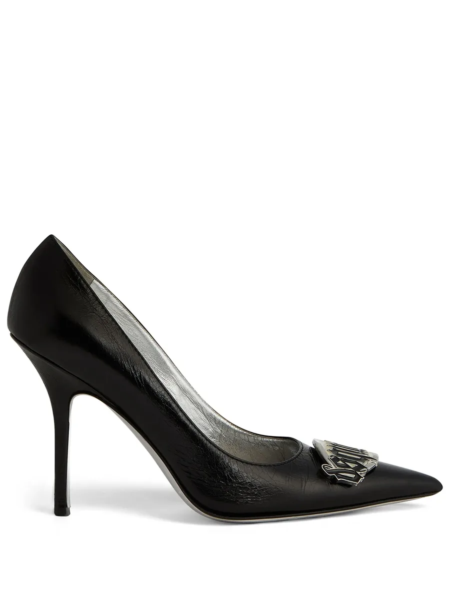 100mm logo-plaque leather pumps 1