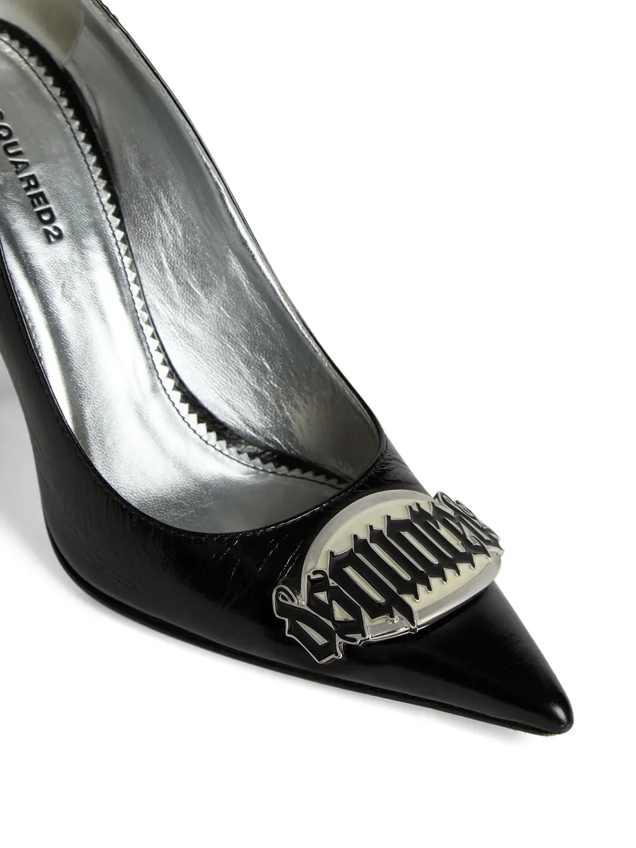 100mm logo-plaque leather pumps 8