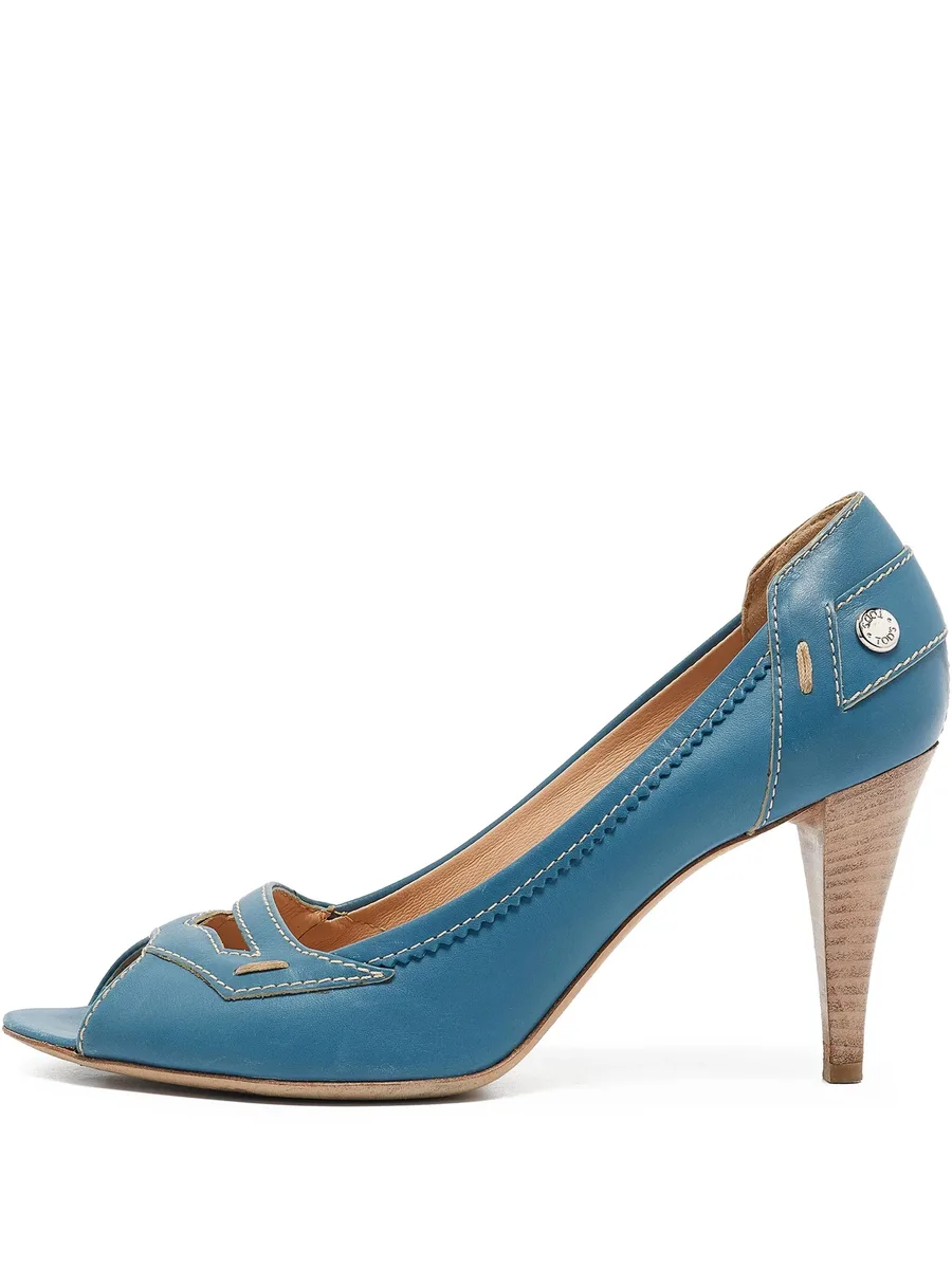 110mm leather heeled sandals 2