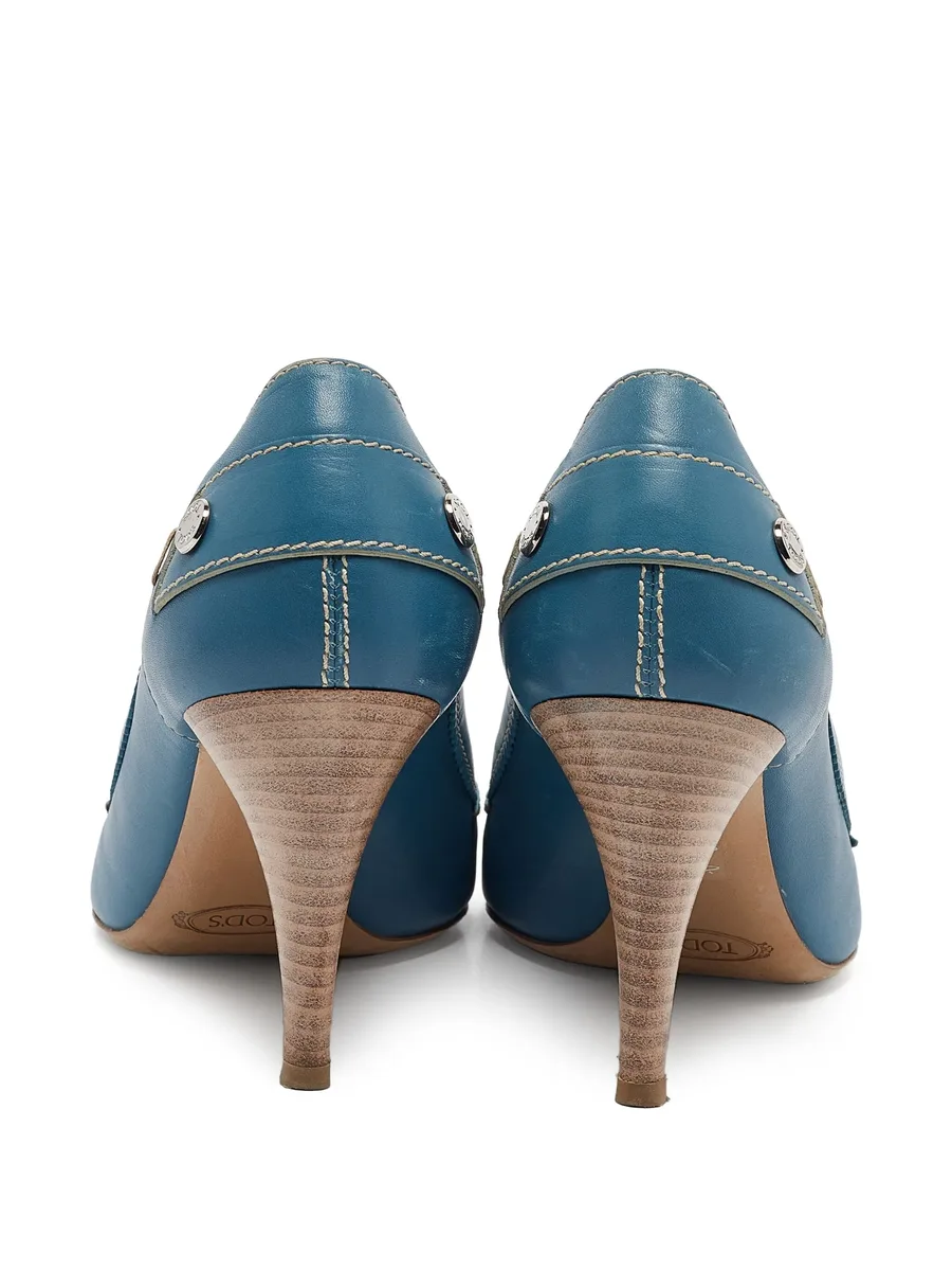 110mm leather heeled sandals 8