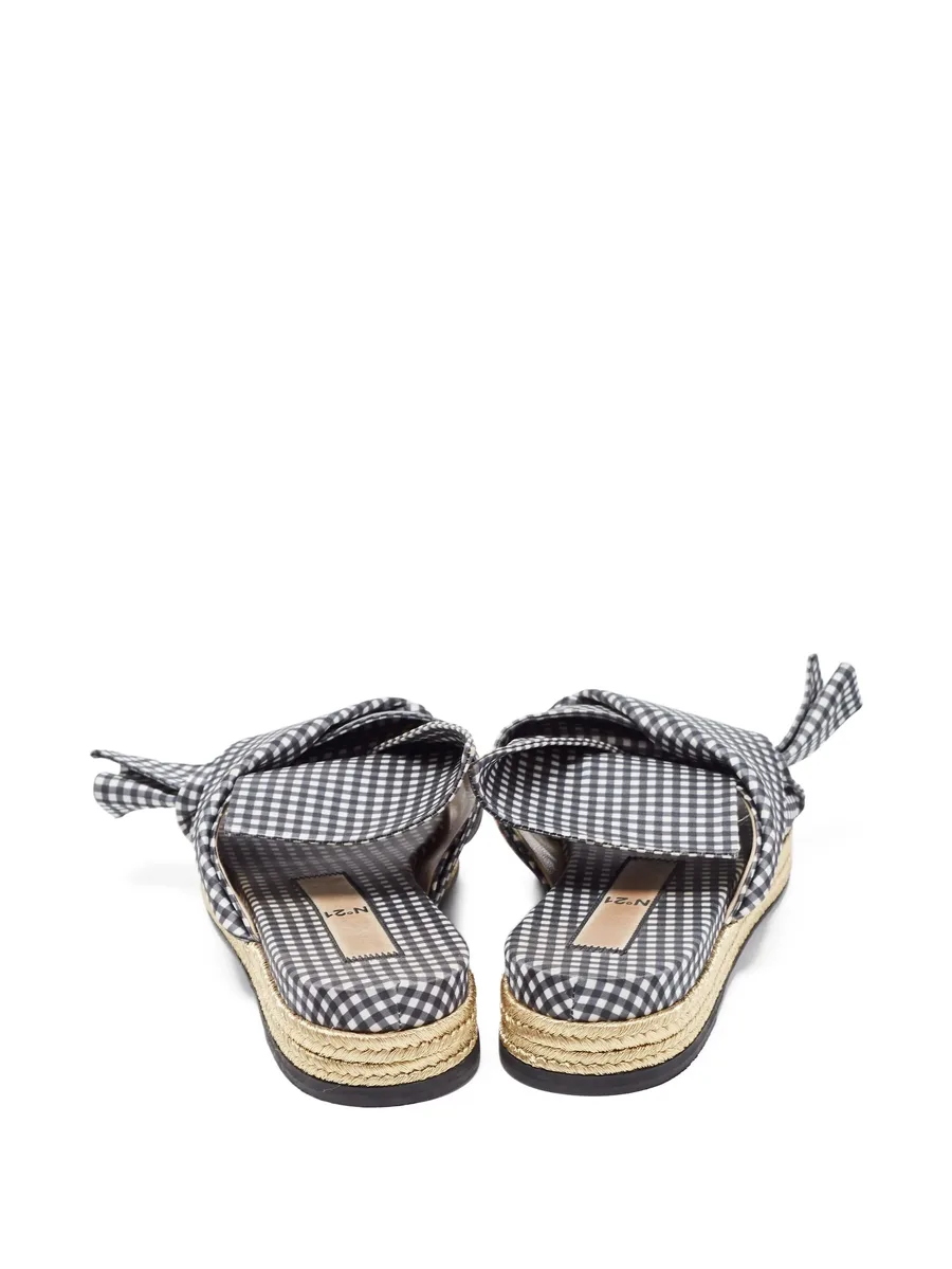 knotted-upper gingham sandals 3