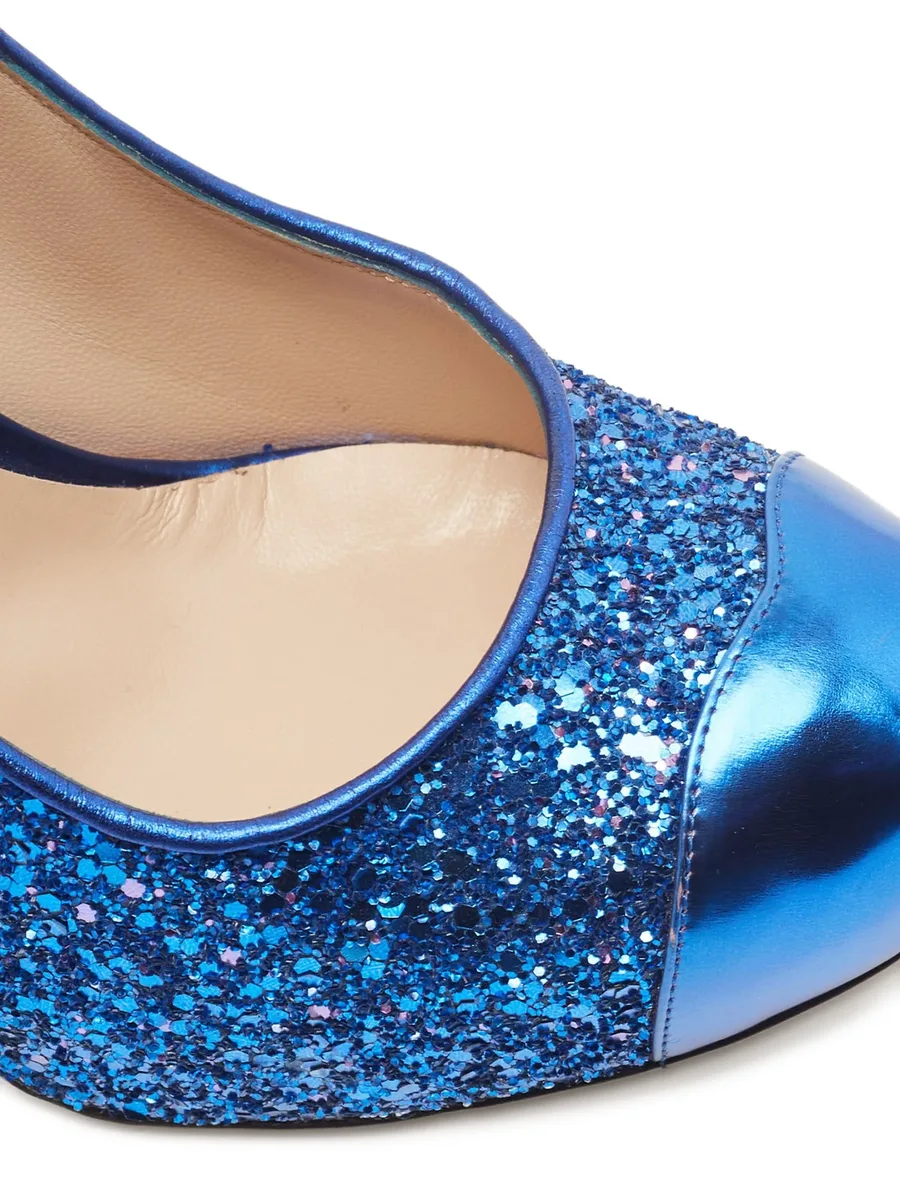 pre-owned 120mm glitter-embellished platform pumps 12