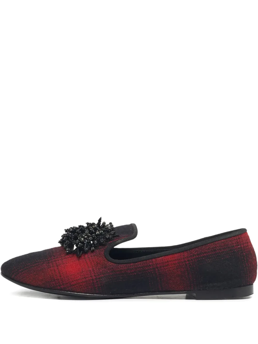 fabric crystal-embellished loafers 1