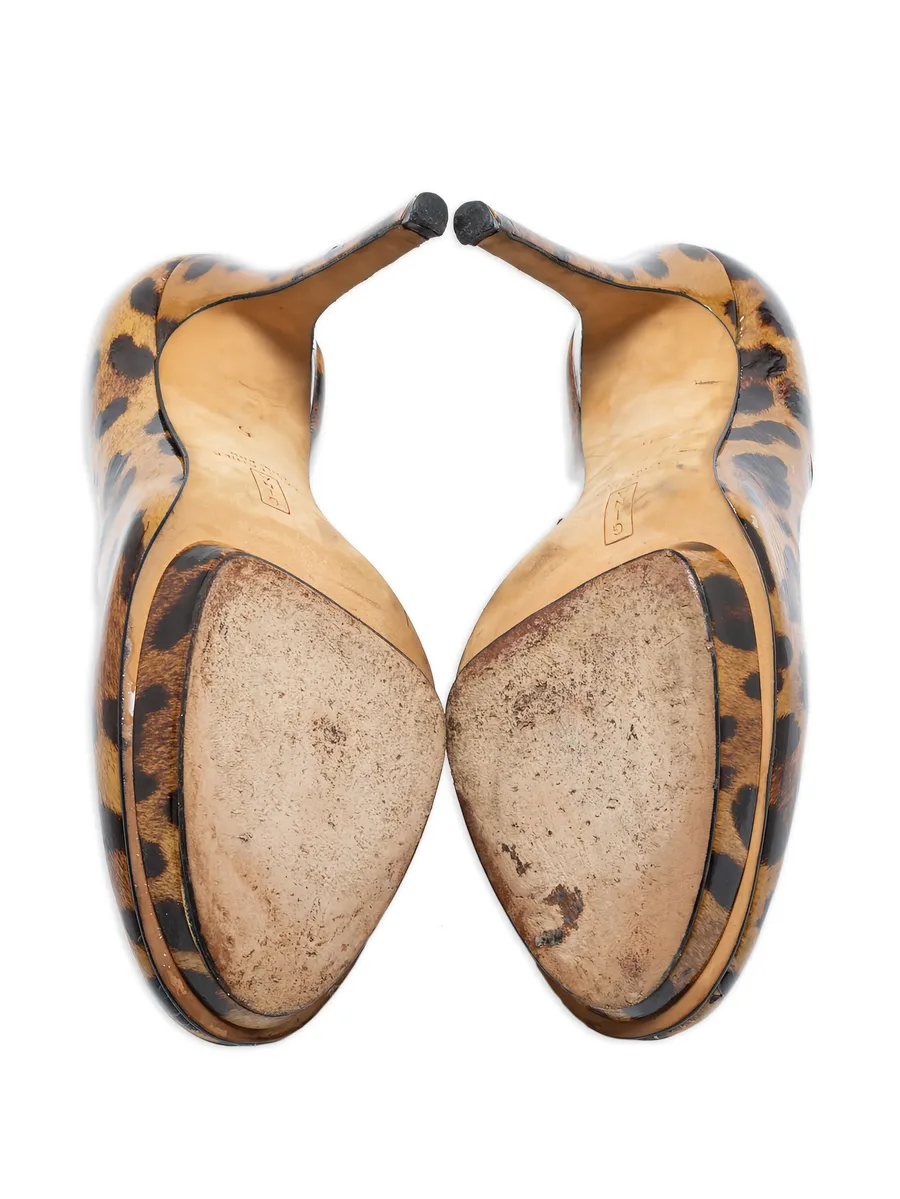 pre-owned 115mm leopard-print pumps 8