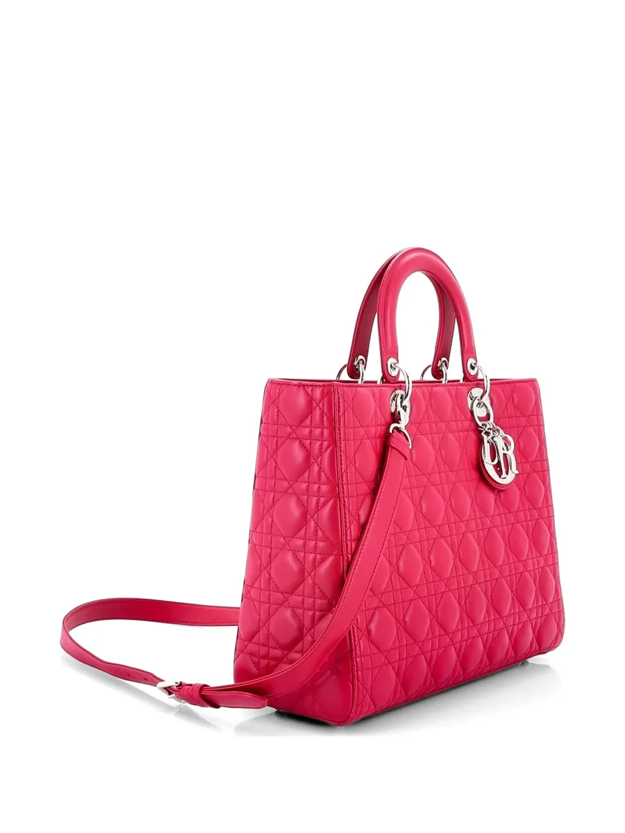 большая сумка-тоут Lady Dior Bag Cannage Quilt Lambskin 5