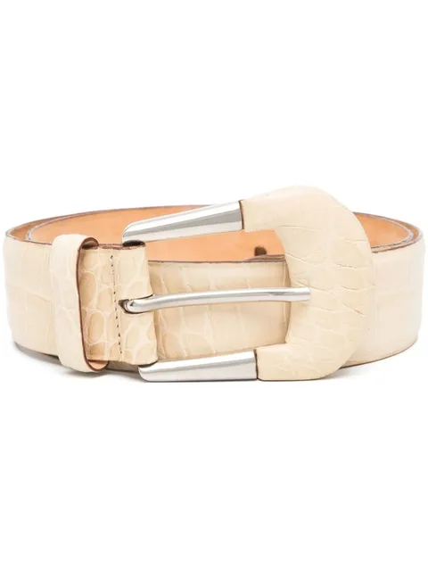 2000s snakeskin-effect buckled belt