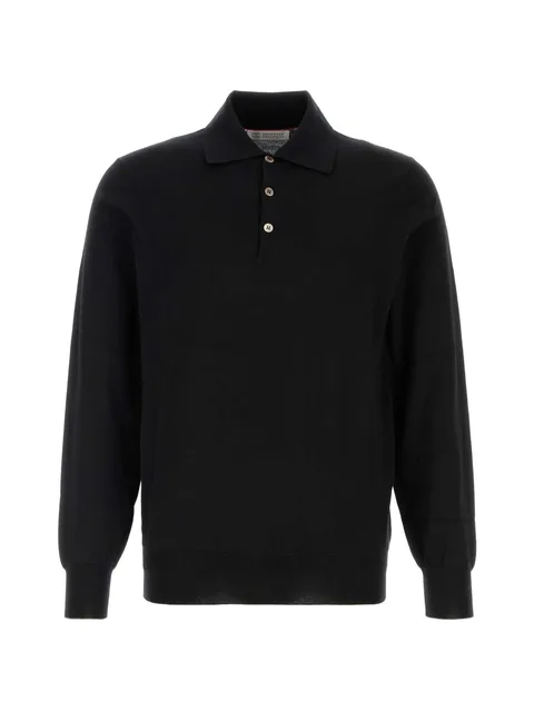 long-sleeved cotton polo shirt
