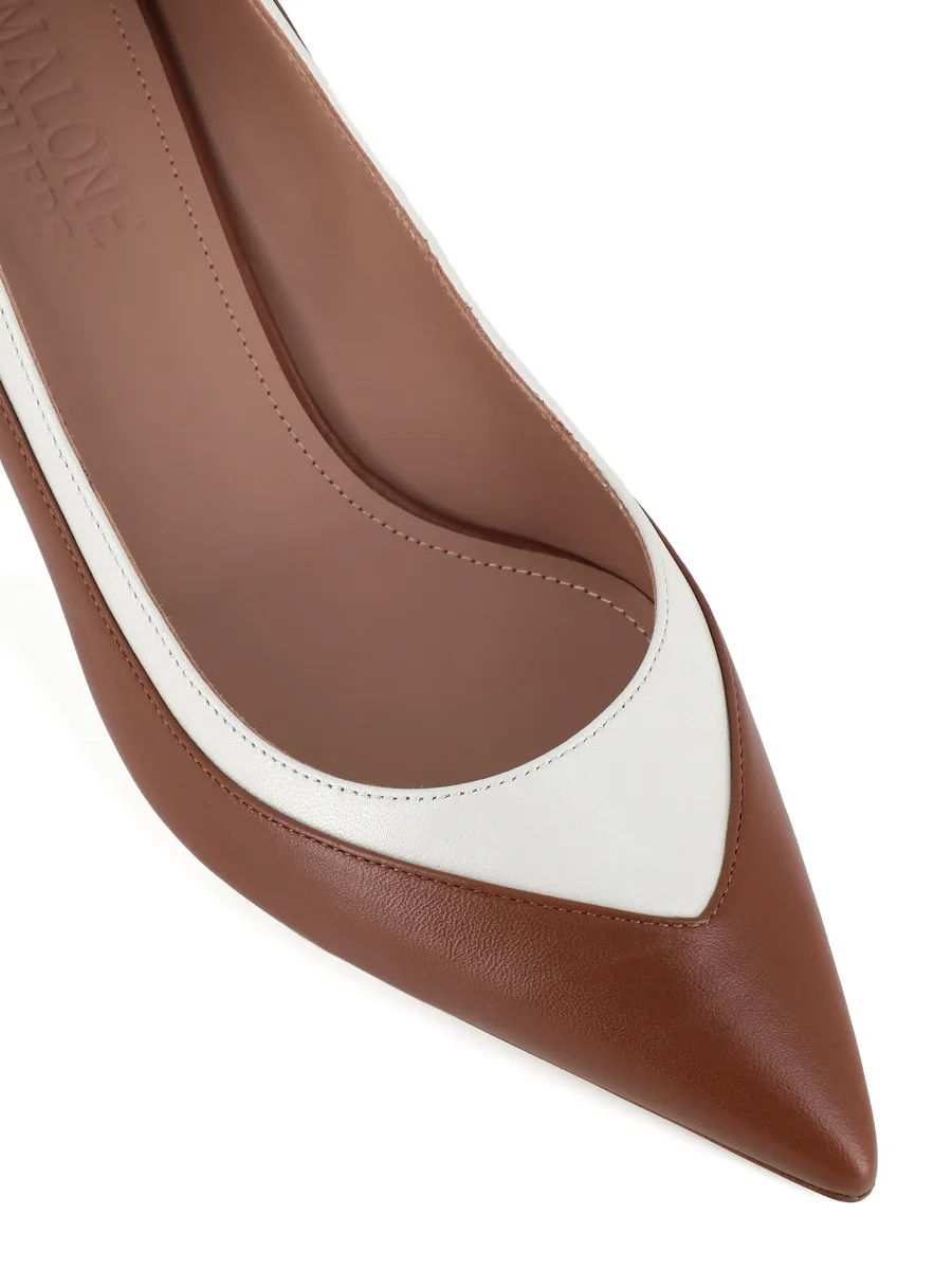 pointed toe two-tone pumps 7
