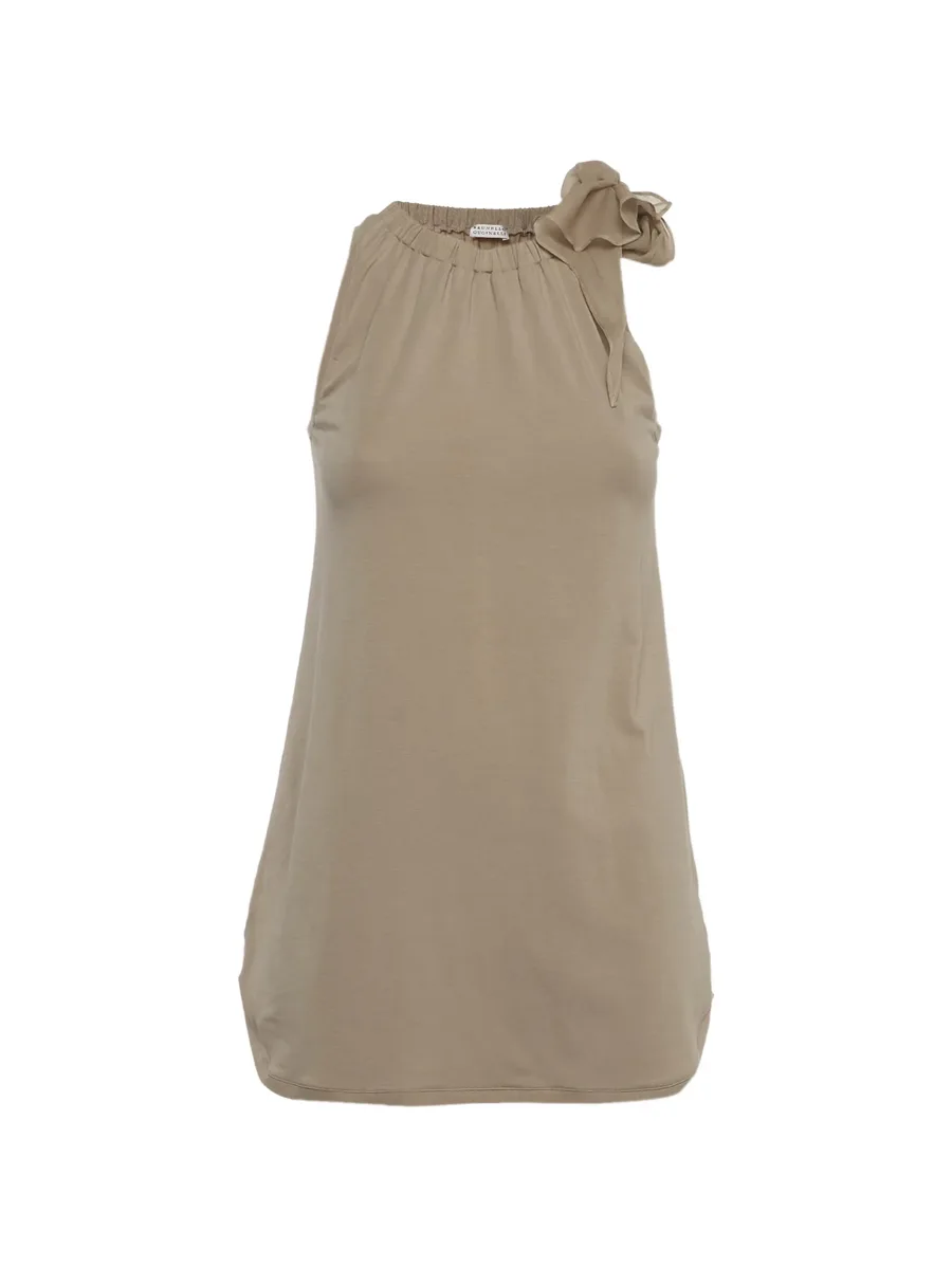 gathered sleeveless blouse 2