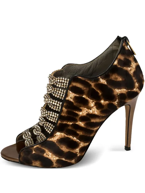 leopard-print crystal sandals
