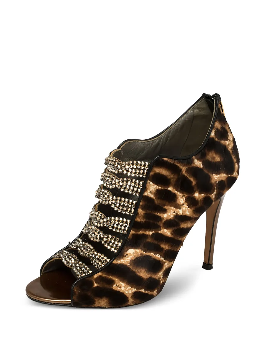 leopard-print crystal sandals 4