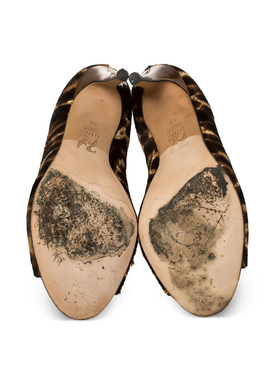 leopard-print crystal sandals 9