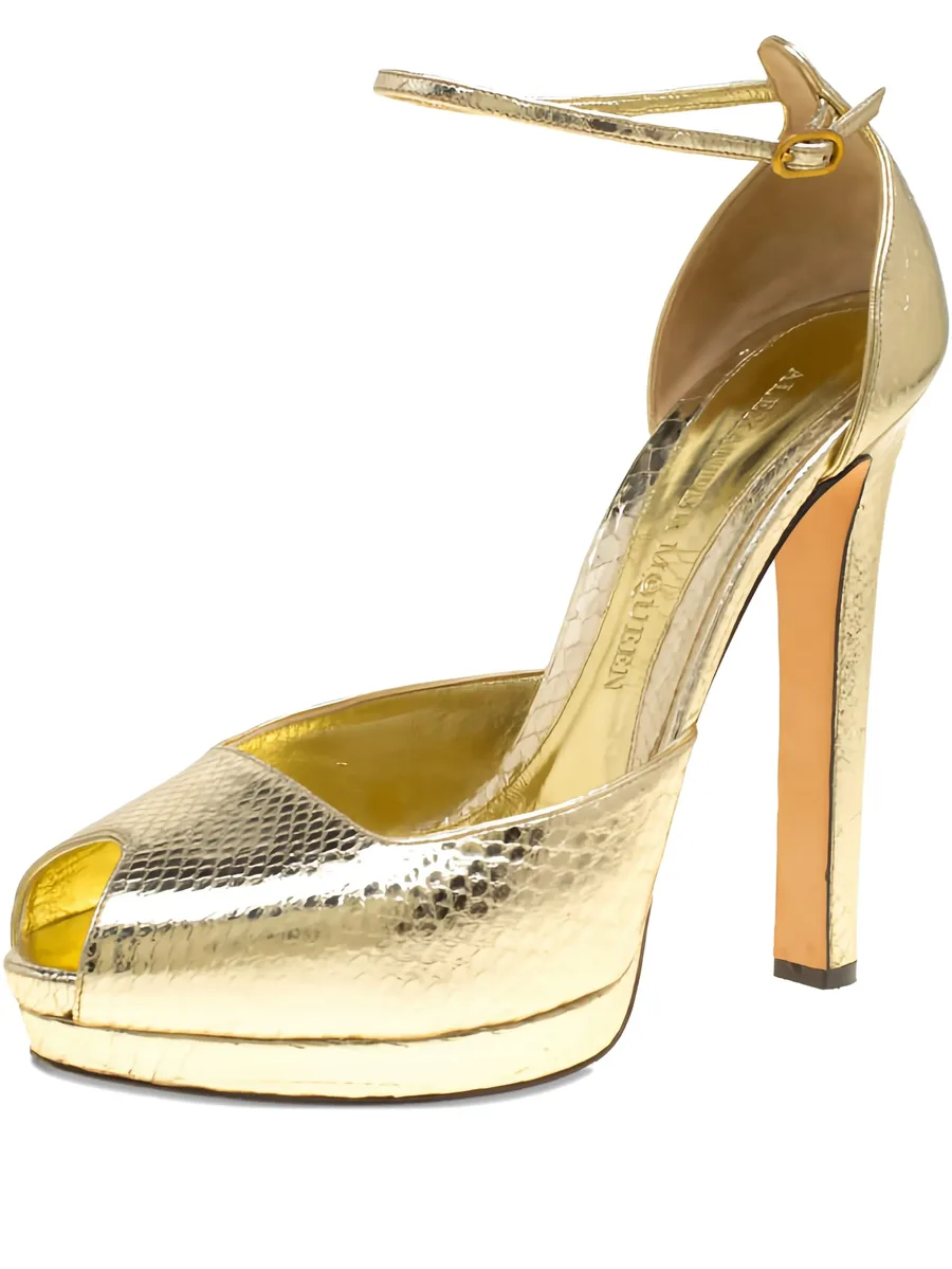 150mm python-embossed leather sandals 2